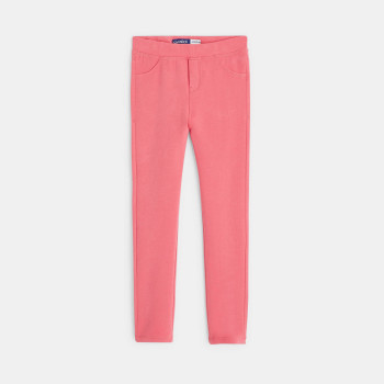 Leggings en jersey uni rose fille