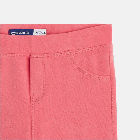 Leggings en jersey uni rose fille