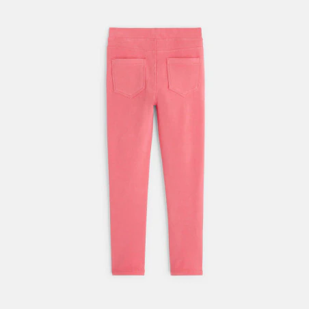 Leggings en jersey uni rose fille