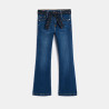 Jean flare ceinturé bleu fille Jean flare ceinturé bleu fille