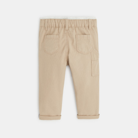 Pantalon coton fantaisie micro rayures beige bébé garçon Pantalon coton fantaisie micro rayures beige bébé garçon