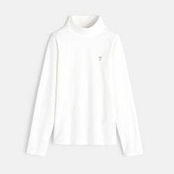 T-shirt col roulé blanc fille