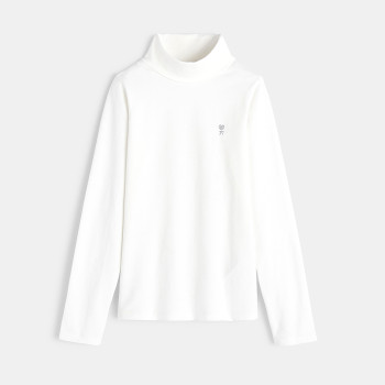 T-shirt col roulé blanc fille
