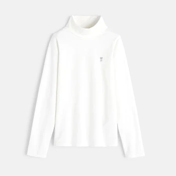 T-shirt with rolled collar