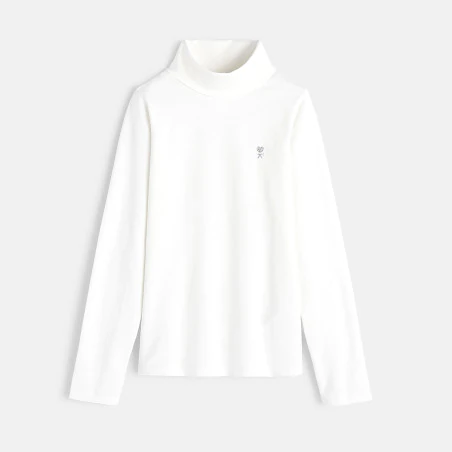 T-shirt col roulé blanc fille