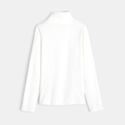 T-shirt col roulé blanc fille
