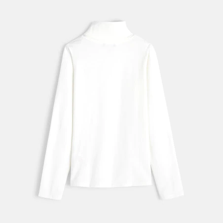 T-shirt col roulé blanc fille