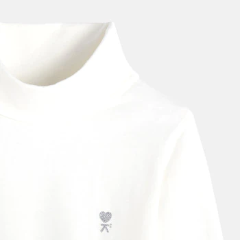 T-shirt col roulé blanc fille