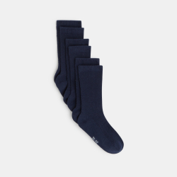 Chaussettes unies (lot de 3) bleues garçon