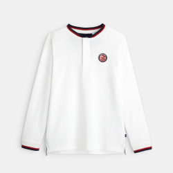 T-shirt manches longues à écusson blanc garçon