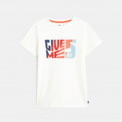 T-shirt à message "Give me five"