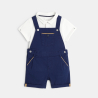 Ensemble salopette courte et polo bleue bébé garçon Ensemble salopette courte et polo bleue bébé garçon