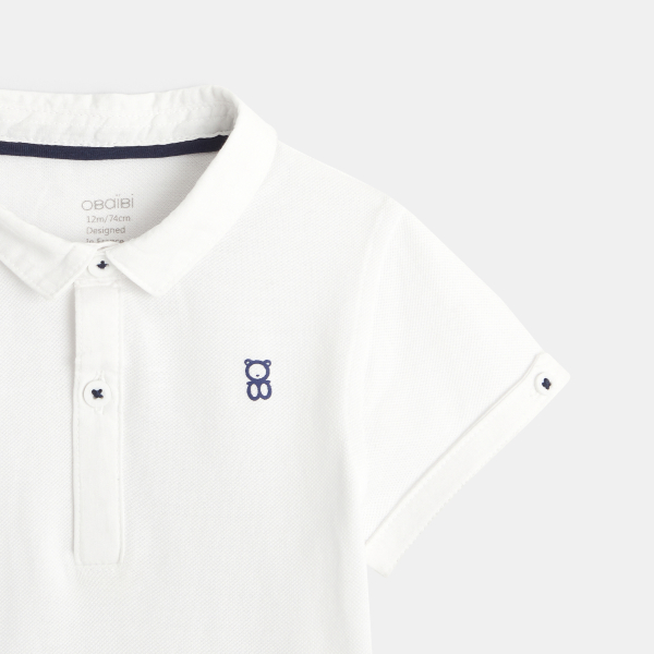 Ensemble salopette courte et polo bleue bébé garçon Ensemble salopette courte et polo bleue bébé garçon