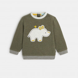 Heathered sweatshirt with a rhino motif
