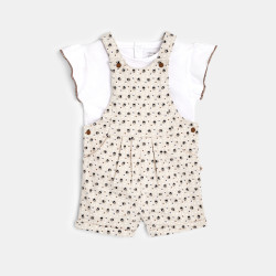 Short printed overalls and t-shirt