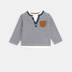 Stripy henley T-shirt