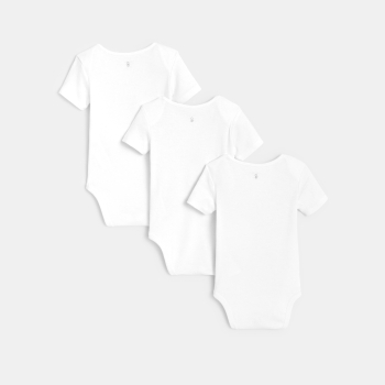 Body col US lapins (lot de 3) blanc naissance