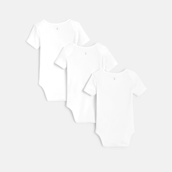 Body col US lapins (lot de 3) blanc naissance