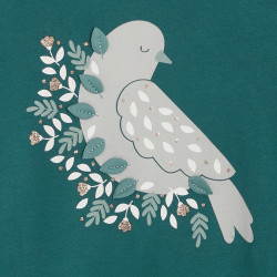 T-shirt à motif brodé oiseau