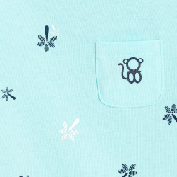 Short palm tree print playsuit