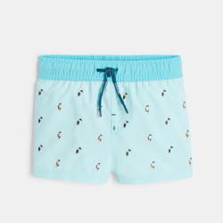 UV-protection toucan motif swim shorts