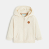 Gilet zippé maille à capuche blanc bébé garçon Gilet zippé maille à capuche blanc bébé garçon