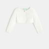 Gilet boléro court maille tricot blanc bébé fille Gilet boléro court maille tricot blanc bébé fille