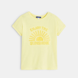 T-shirt à message jaune fille