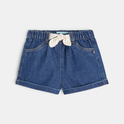 Denim shorts with fancy bow