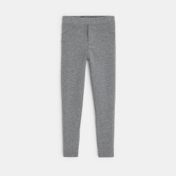 Leggings en jersey uni gris fille