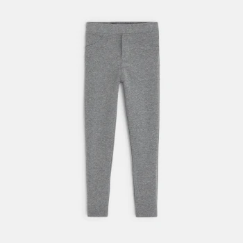 Leggings en jersey uni gris fille