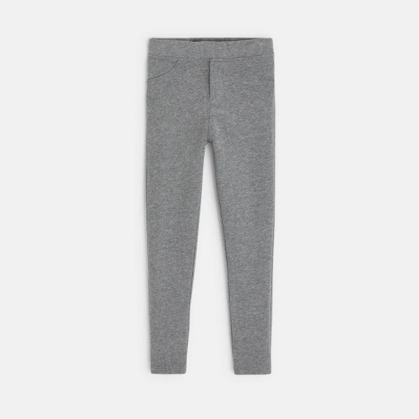 Leggings en jersey uni gris fille