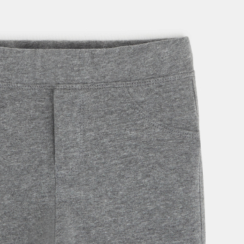 Leggings en jersey uni gris fille