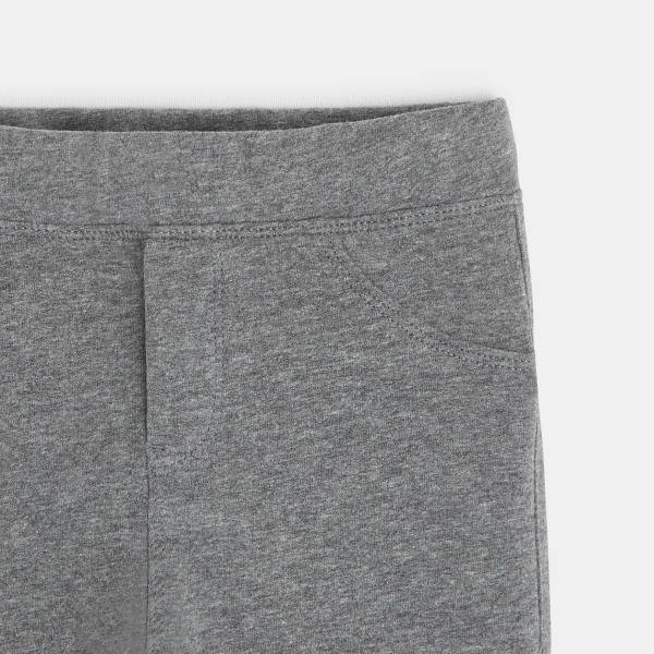 Leggings en jersey uni gris fille Leggings en jersey uni gris fille
