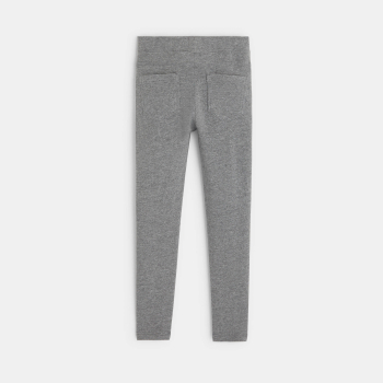 Leggings en jersey uni gris fille
