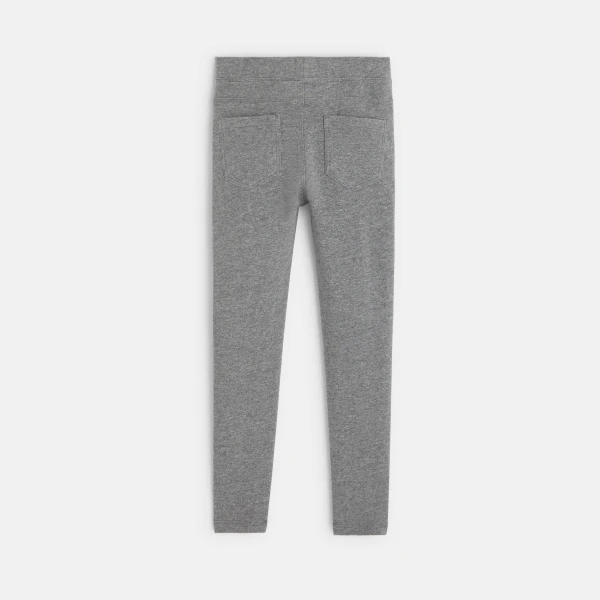 Leggings en jersey uni gris fille
