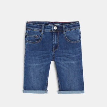Bermuda skinny en jean hyper stretch bleu garçon