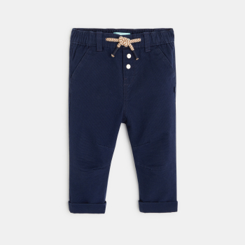 Pantalon regular coton fantaisie bleu bébé garçon