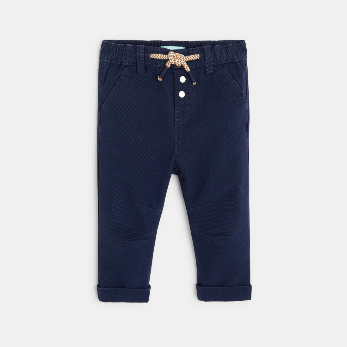 Pantalon regular coton fantaisie bleu bébé garçon Pantalon regular coton fantaisie bleu bébé garçon