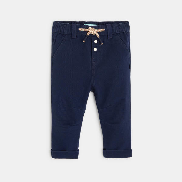 Pantalon regular coton fantaisie bleu bébé garçon Pantalon regular coton fantaisie bleu bébé garçon