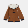 Manteau-pull maille fourré à capuche marron bébé garçon Manteau-pull maille fourré à capuche marron bébé garçon