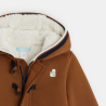 Manteau-pull maille fourré à capuche marron bébé garçon Manteau-pull maille fourré à capuche marron bébé garçon