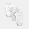 Short-sleeved bodysuit with US collar (set of 3)