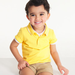 Plain piqué knit polo shirt