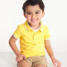 Polo maille piquée uni jaune bébé garçon