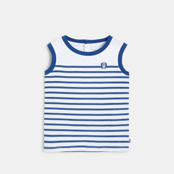 Débardeur jersey rayé bleu bébé garçon
