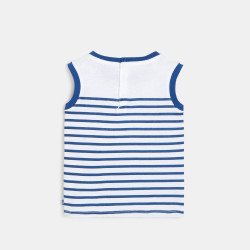 Débardeur jersey rayé bleu...