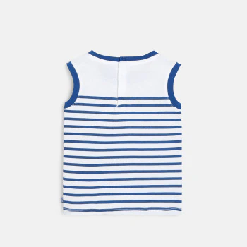 Débardeur jersey rayé bleu bébé garçon