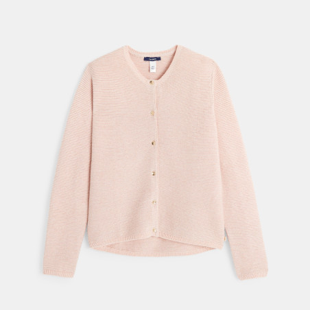 Ottoman ribbed buttoned cardigan