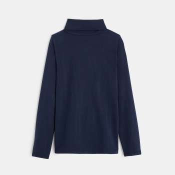 T-shirt col roulé manches longues bleu garçon